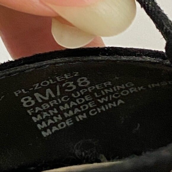 BCBGeneration Zolee2 Black Strappy Pointy Toe Wedge Heels Holiday Office Size 8M - Picture 8 of 10